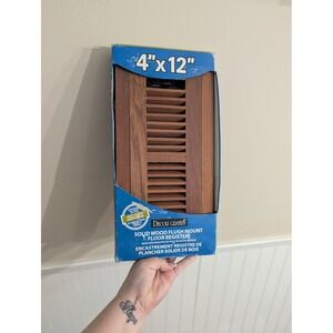 Decor Grates Floor Register Unfinished Cherry Flush Mount 4x12 WLFC412-U